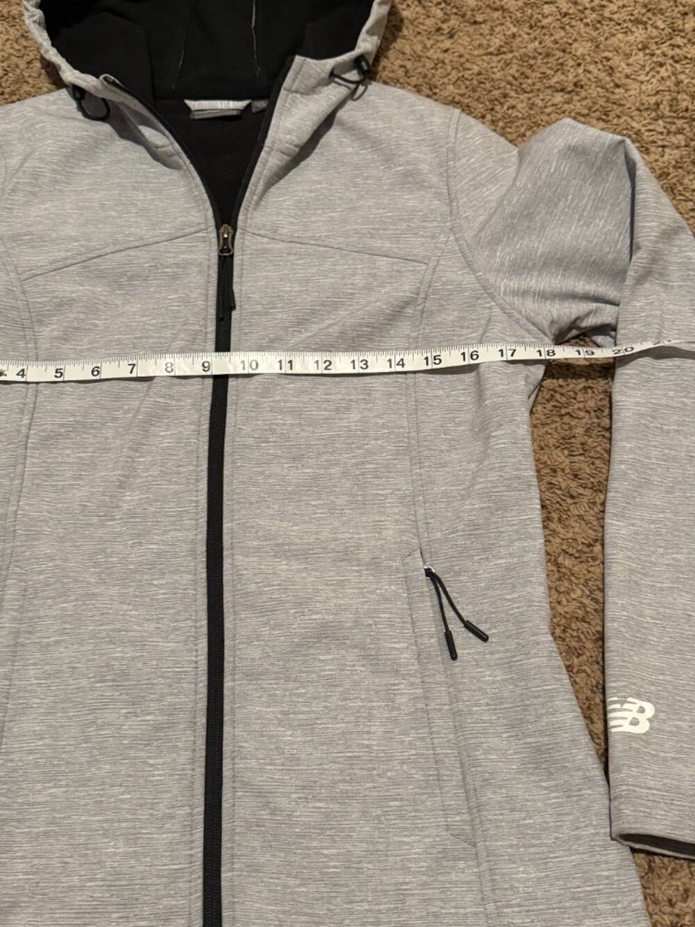 New Balance Gray Hooded Softshell Activewear Jacket - Small - Picture 7 of 9